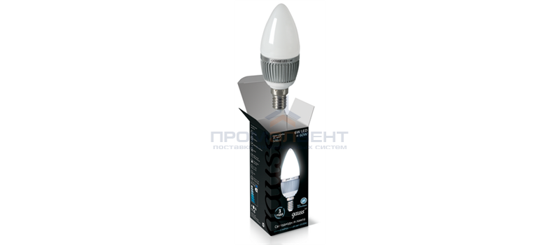 Лампа Gauss LED Candle 6W E14 4100K 1/10/100