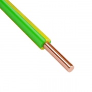 Провод установочный ПВ-1 (ПуВ) 10,0 желто зеленый ГОСТ 31947